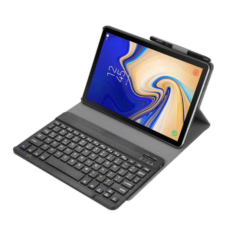 A830 Ultra-thin Detachable Bluetooth Keyboard Leather Tablet Case for Galaxy Tab S4 10.5 T830 / T835, with Holder(Black)