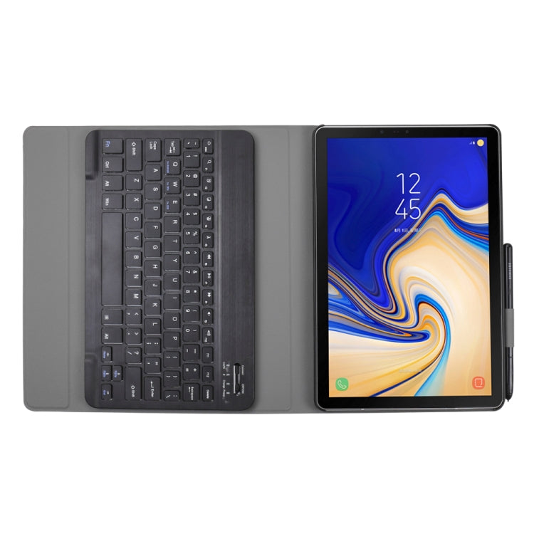 A830 Ultra-thin Detachable Bluetooth Keyboard Leather Tablet Case for Galaxy Tab S4 10.5 T830 / T835, with Holder(Black)
