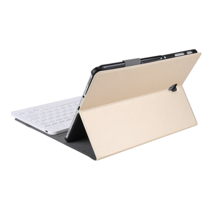 A830 Ultra-thin Detachable Bluetooth Keyboard Leather Tablet Case for Galaxy Tab S4 10.5 T830 / T835, with Holder(Gold)