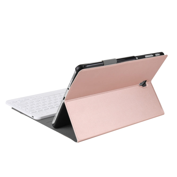 A830 Ultra-thin Detachable Bluetooth Keyboard Leather Tablet Case for Galaxy Tab S4 10.5 T830 / T835, with Holder(Rose Gold)