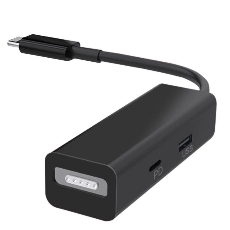 3 in 1 MagSafe 1 / 2 + PD Port + USB to USB-C / Type-C Converter Adapter (Black)