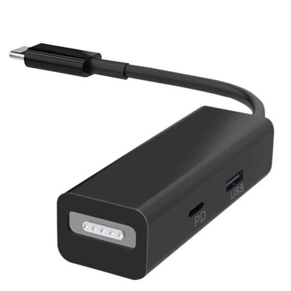 3 in 1 MagSafe 1 / 2 + PD Port + USB to USB-C / Type-C Converter Adapter (Black)