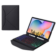 B610S Diamond Texture Triangle Back Holder Splittable Bluetooth Keyboard Leather Tablet Case with Backlight for Samsung Galaxy Tab S6 Lite (Black Black)