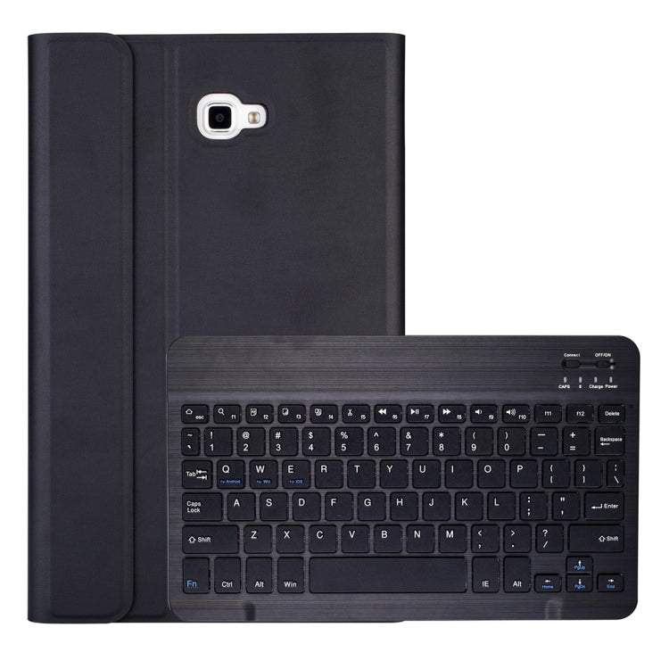 DY580 For Galaxy Tab A 10.1 T580 / T585 Detachable Plastic Bluetooth Keyboard Leather Tablet Case with Holder (Black)