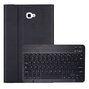 DY580 For Galaxy Tab A 10.1 T580 / T585 Detachable Plastic Bluetooth Keyboard Leather Tablet Case with Holder (Black)
