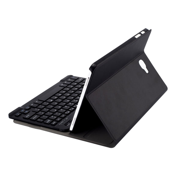 DY580 For Galaxy Tab A 10.1 T580 / T585 Detachable Plastic Bluetooth Keyboard Leather Tablet Case with Holder (Black)