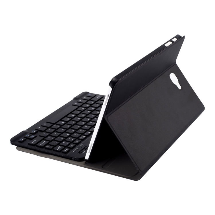 DY580 For Galaxy Tab A 10.1 T580 / T585 Detachable Plastic Bluetooth Keyboard Leather Tablet Case with Holder (Black)