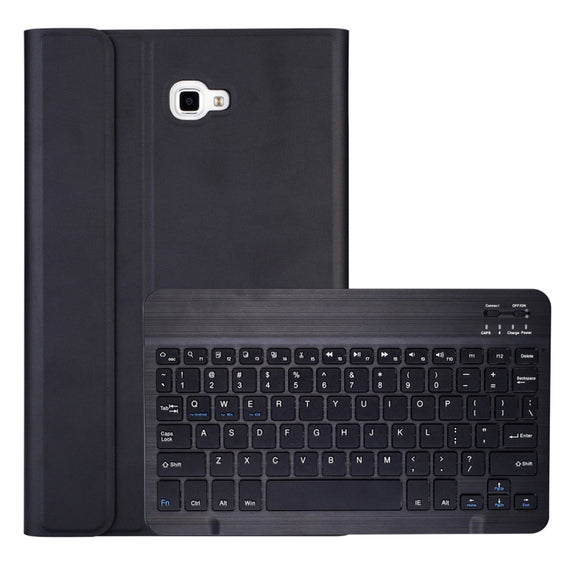 DY580 For Galaxy Tab A 10.1 T580 / T585 Detachable Plastic Bluetooth Keyboard Leather Tablet Case with Holder (Black)
