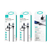 USAMS US-SJ547 U62 USB + Type-C / USB-C toType-C / USB-C + 8 Pin + Micro Aluminum Alloy PD Fast Charging Data Cable, Length: 1.2m(Green)