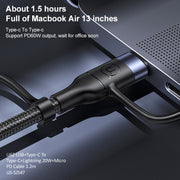 USAMS US-SJ547 U62 USB + Type-C / USB-C toType-C / USB-C + 8 Pin + Micro Aluminum Alloy PD Fast Charging Data Cable, Length: 1.2m(Green)