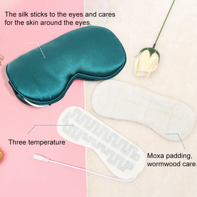 USB Charging Heating Silk Moxa Sleep Eye Mask (Green)