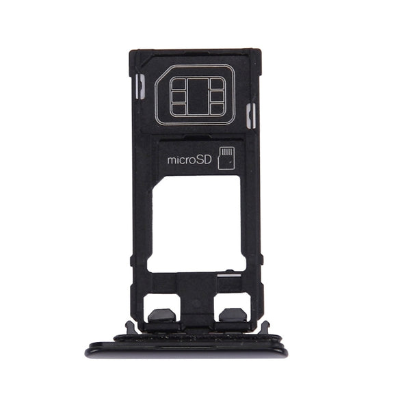 SIM Card Tray + Micro SD Card Tray for Sony Xperia XZ (Single SIM Version)(Black)