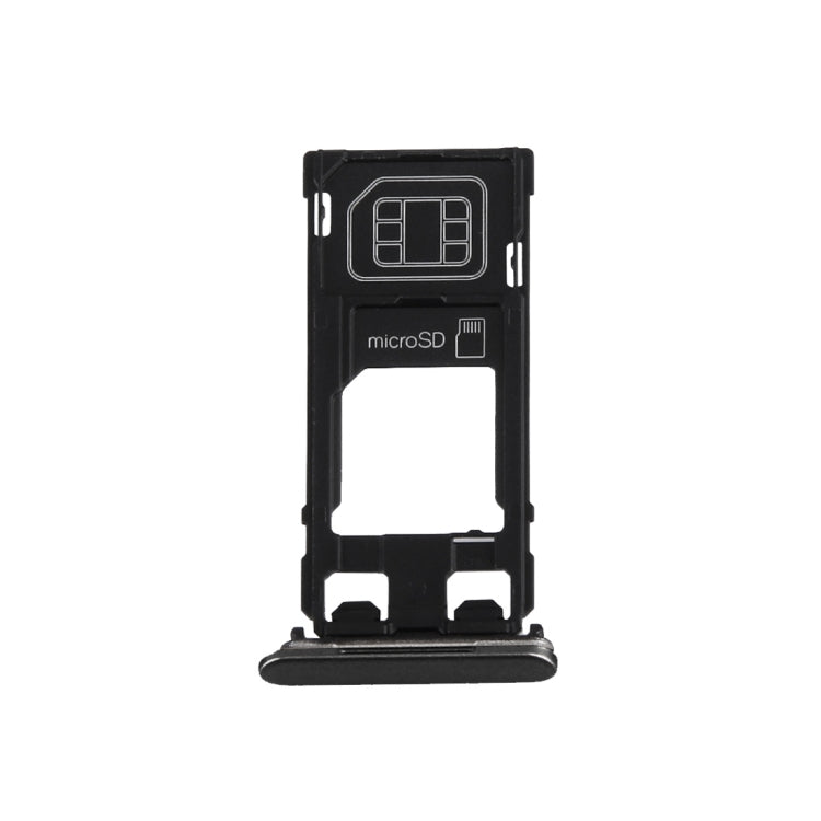 SIM Card Tray + Micro SD Card Tray + Card Slot Port Dust Plug for Sony Xperia X (Single SIM Version)(Graphite Black)