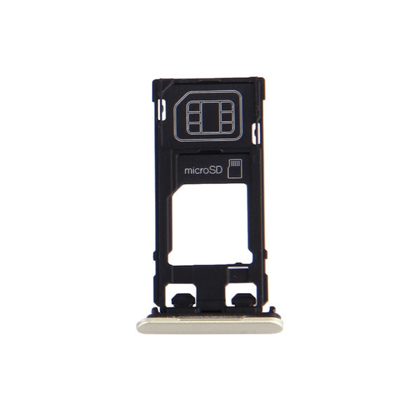 SIM Card Tray + Micro SD Card Tray + Card Slot Port Dust Plug for Sony Xperia X (Single SIM Version)(Lime Gold)