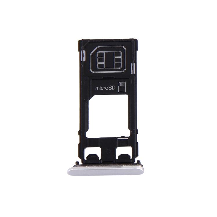 SIM Card Tray + Micro SD Card Tray + Card Slot Port Dust Plug for Sony Xperia X (Single SIM Version)(White)