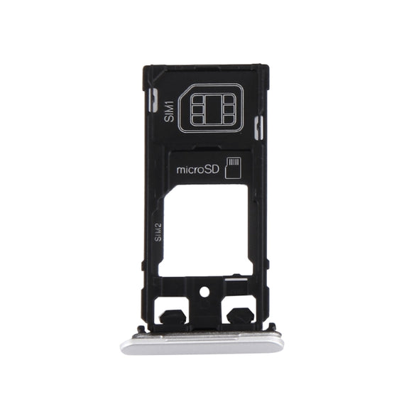SIM Card Tray + Micro SD / SIM Card Tray + Card Slot Port Dust Plug for Sony Xperia X (Dual SIM Version)(White)