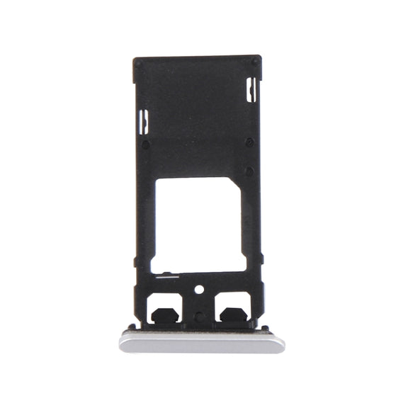 SIM Card Tray + Micro SD / SIM Card Tray + Card Slot Port Dust Plug for Sony Xperia X (Dual SIM Version)(White)
