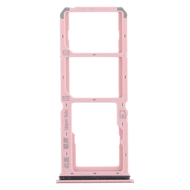 For Vivo Y83 2 x SIM Card Tray + Micro SD Card Tray (Red)