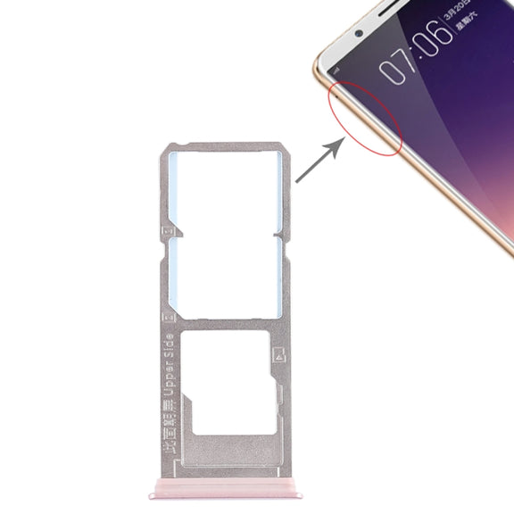 For Vivo Y79 2 x SIM Card Tray + Micro SD Card Tray (Rose Gold)