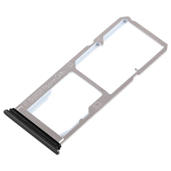 For Vivo Y75 2 x SIM Card Tray + Micro SD Card Tray (Black)