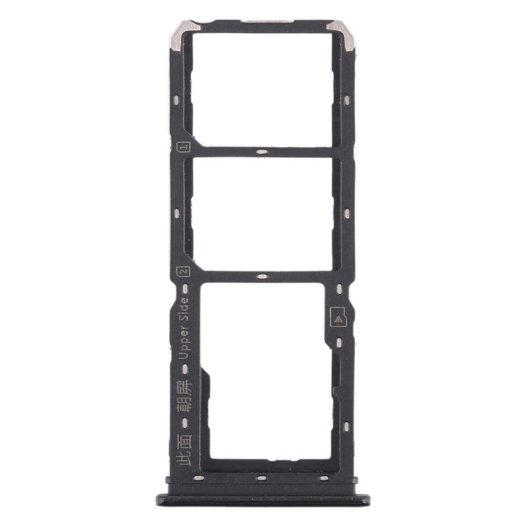 For Vivo Y97 2 x SIM Card Tray + Micro SD Card Tray (Black)