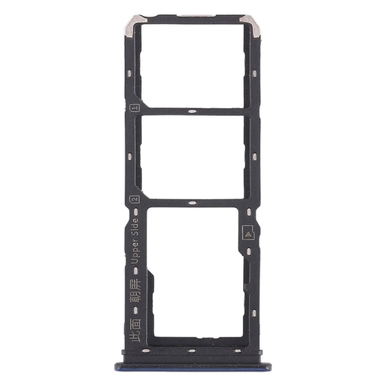 For Vivo Y97 2 x SIM Card Tray + Micro SD Card Tray (Blue)