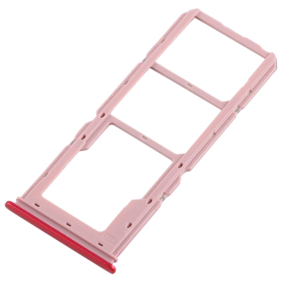 For Vivo Y93 2 x SIM Card Tray + Micro SD Card Tray (Red)