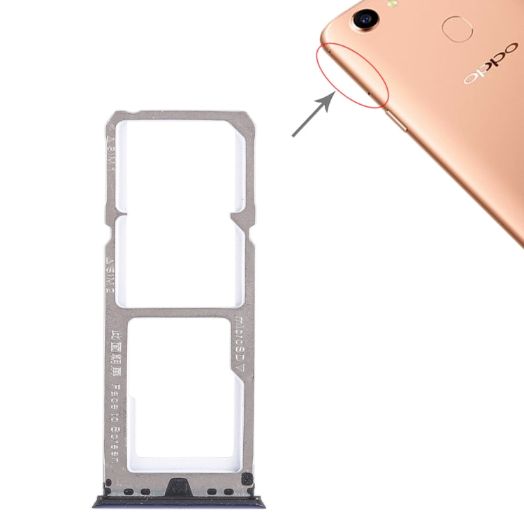 For OPPO A79 2 x SIM Card Tray + Micro SD Card Tray (Blue)