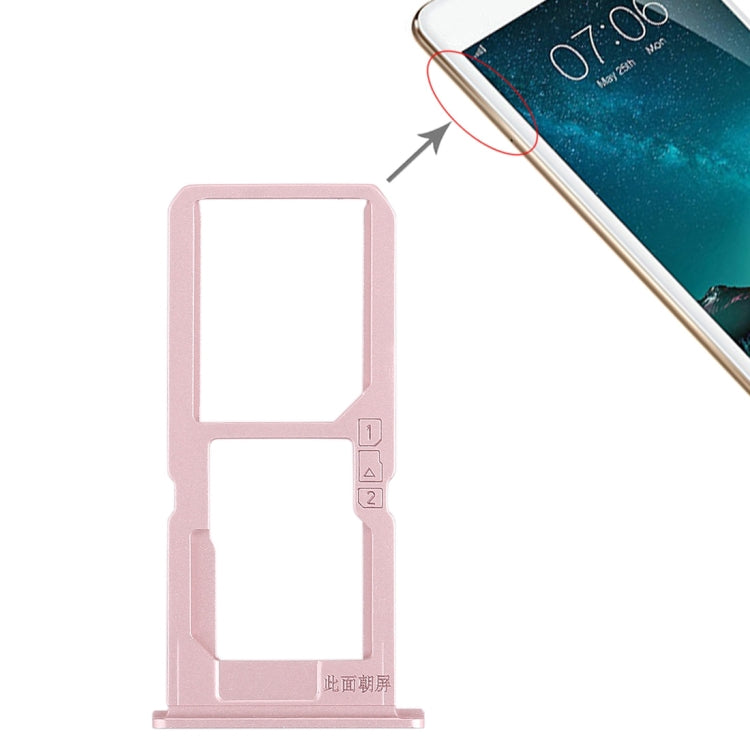 For Vivo V3Max SIM Card Tray + SIM Card Tray / Micro SD Card Tray (Rose Gold)