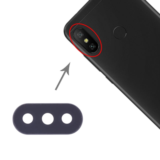 10 PCS Camera Lens Cover for Xiaomi Redmi 6 Pro / MI A2 Lite(Black)