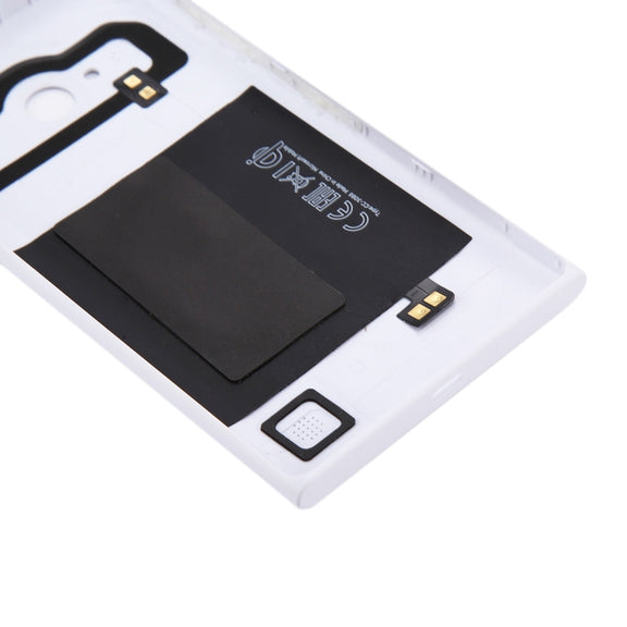 Solid Color NFC Battery Back Cover for Nokia Lumia 735 (White)