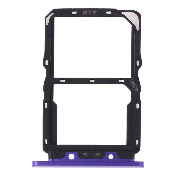 SIM Card Tray + NM Card Tray for Huawei Nova 5(Purple)