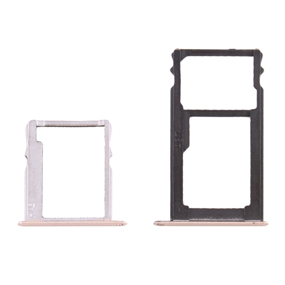 For Huawei Honor 5X / GR5 Micro SIM Card Tray + Nano SIM & Micro SD Card Tray(Gold)