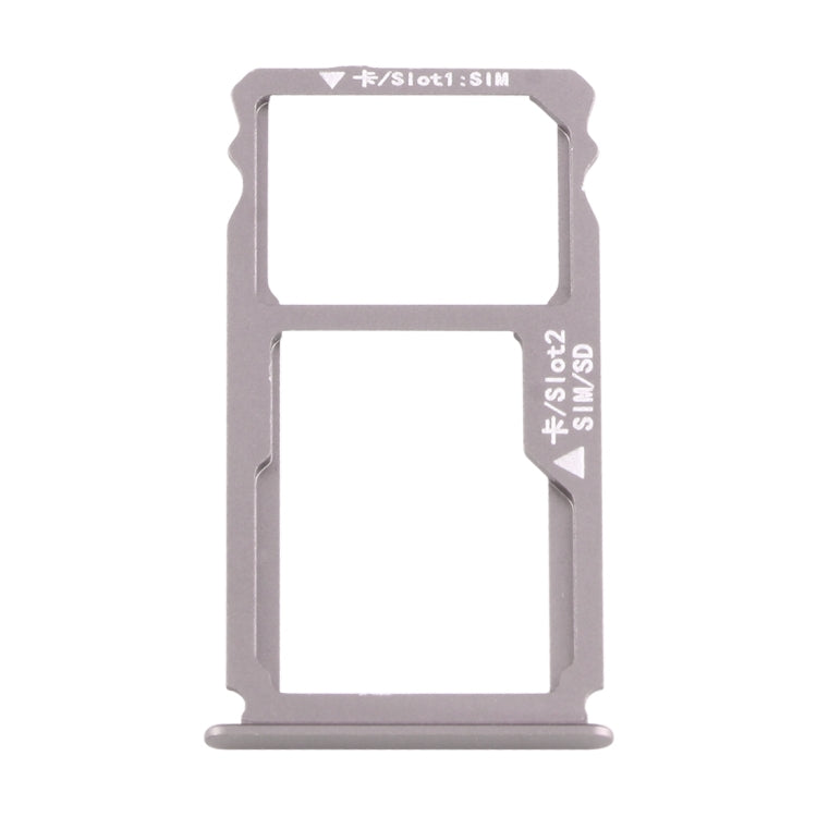 For Huawei Mate S Nano SIM Card Tray + Nano SIM / Micro SD Card Tray (Grey)