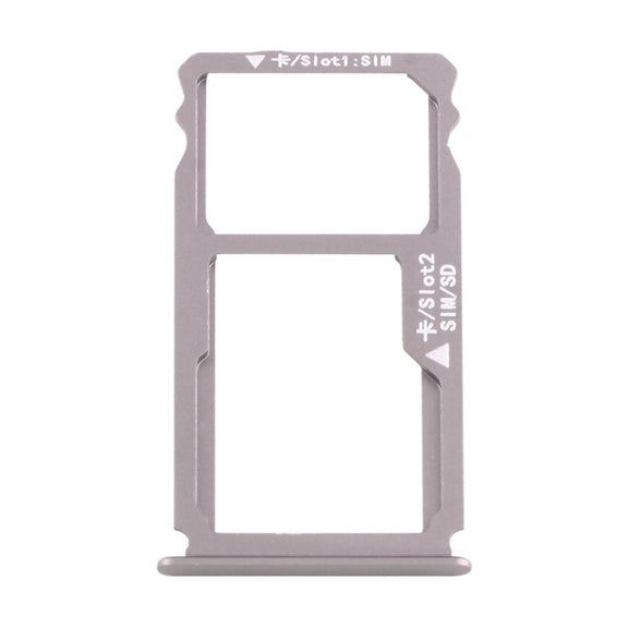 For Huawei Mate S Nano SIM Card Tray + Nano SIM / Micro SD Card Tray (Grey)