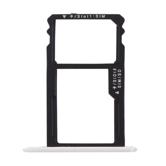 For Huawei Honor 7 Nano SIM Card Tray + Nano SIM / Micro SD Card Tray (Silver)