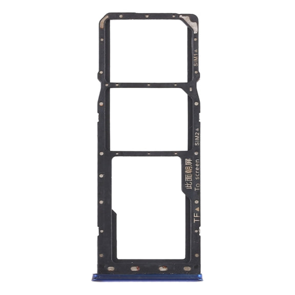 For OPPO Realme 3 Pro / Realme X Lite SIM Card Tray + SIM Card Tray + Micro SD Card Tray (Blue)