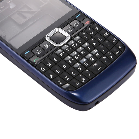 Full Housing Cover (Front Cover + Middle Frame Bezel + Battery Back Cover + Keyboard) for Nokia E63(Dark Blue)