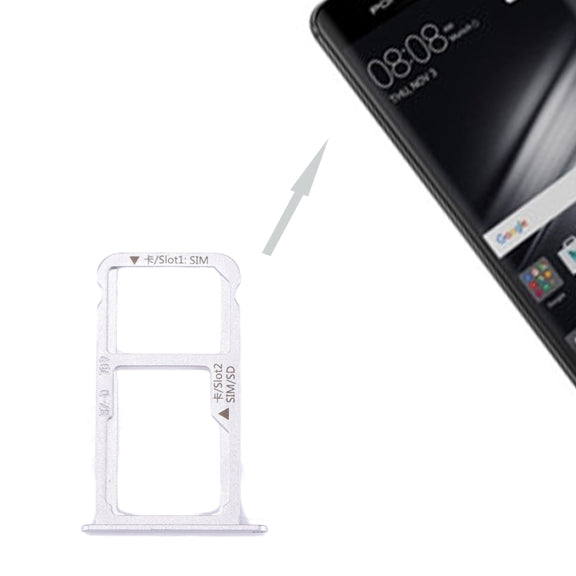 For Huawei Mate 9 SIM Card Tray & SIM / Micro SD Card Tray(White)