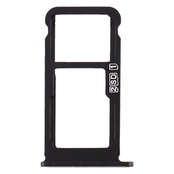 SIM Card Tray + SIM Card Tray / Micro SD Card Tray for Nokia 7.1 / TA-1100 TA-1096 TA-1095 TA-1085 TA-1097 (Black)