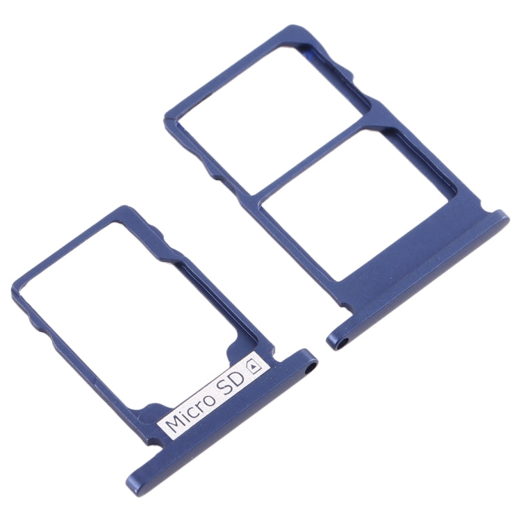SIM Card Tray + SIM Card Tray + Micro SD Card Tray for Nokia 5.1 TA-1075 (Blue)