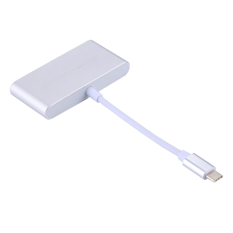 5 in 1 Micro SD + SD + USB 3.0 + USB 2.0 + Micro USB Port to USB-C / Type-C OTG COMBO Adapter Card Reader for Tablet, Smartphone, PC(Silver)