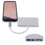 5 in 1 Micro SD + SD + USB 3.0 + USB 2.0 + Micro USB Port to USB-C / Type-C OTG COMBO Adapter Card Reader for Tablet, Smartphone, PC(Silver)