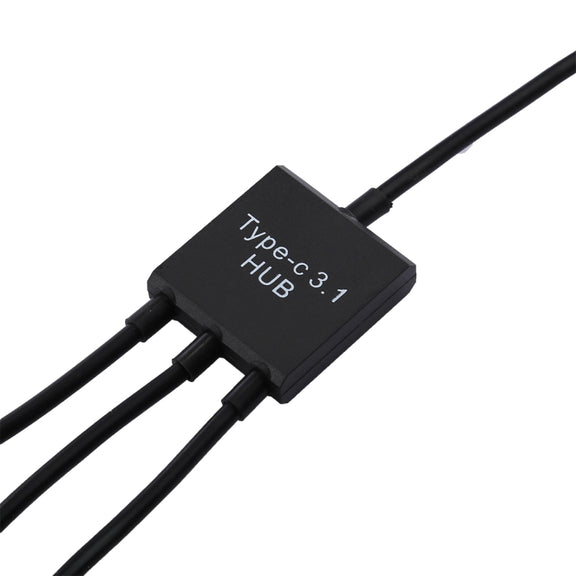 Portable USB-C / Type-C Male to Dual USB Ports Female + Micro USB Female Mini Cable Hub Splitter Adapter