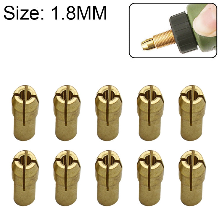 10 PCS Three-claw Copper Clamp Nut for Electric Mill Fittings���Bore diameter: 1.8mm