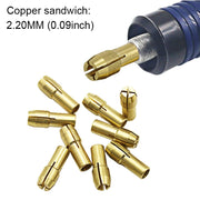 10 PCS Three-claw Copper Clamp Nut for Electric Mill Fittings���Bore diameter: 2.2mm