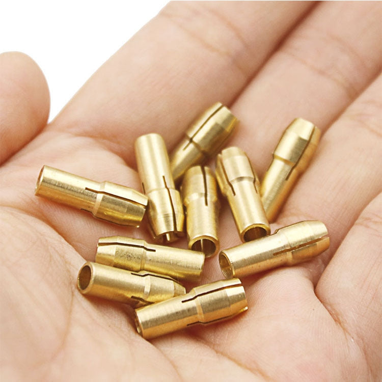 10 PCS Three-claw Copper Clamp Nut for Electric Mill Fittings���Bore diameter: 2.2mm
