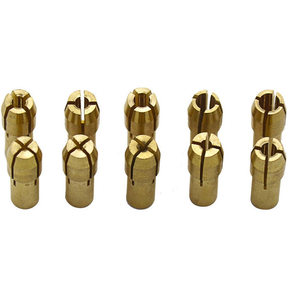 10 in 1 Three-claw Copper Clamp Nut for Electric Mill Fittings���Bore diameter: 0.5-3.2mm