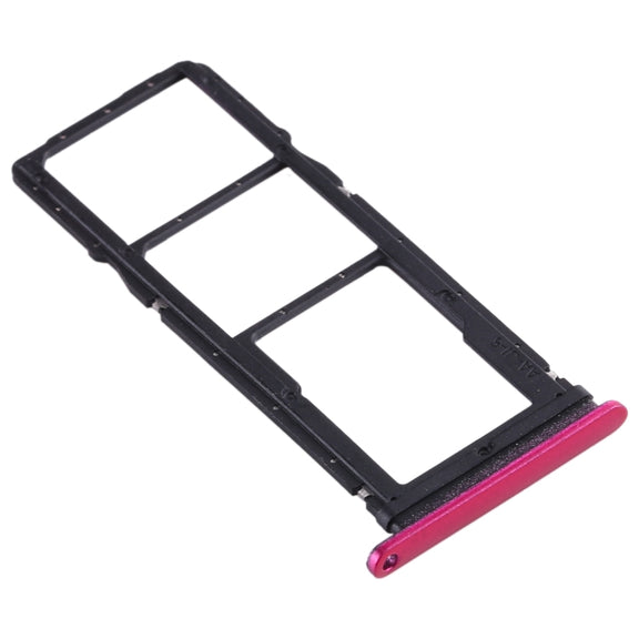SIM Card Tray + SIM Card Tray + Micro SD Card Tray for Huawei Enjoy 10 / Honor Play 3 (Purplish Red)
