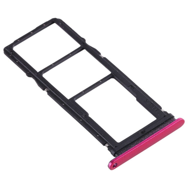 SIM Card Tray + SIM Card Tray + Micro SD Card Tray for Huawei Enjoy 10 / Honor Play 3 (Purplish Red)